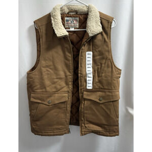 WP WEATHERPROOF Men's Workwear Vest Size Small Harvest Tan Quilted Sherpa
